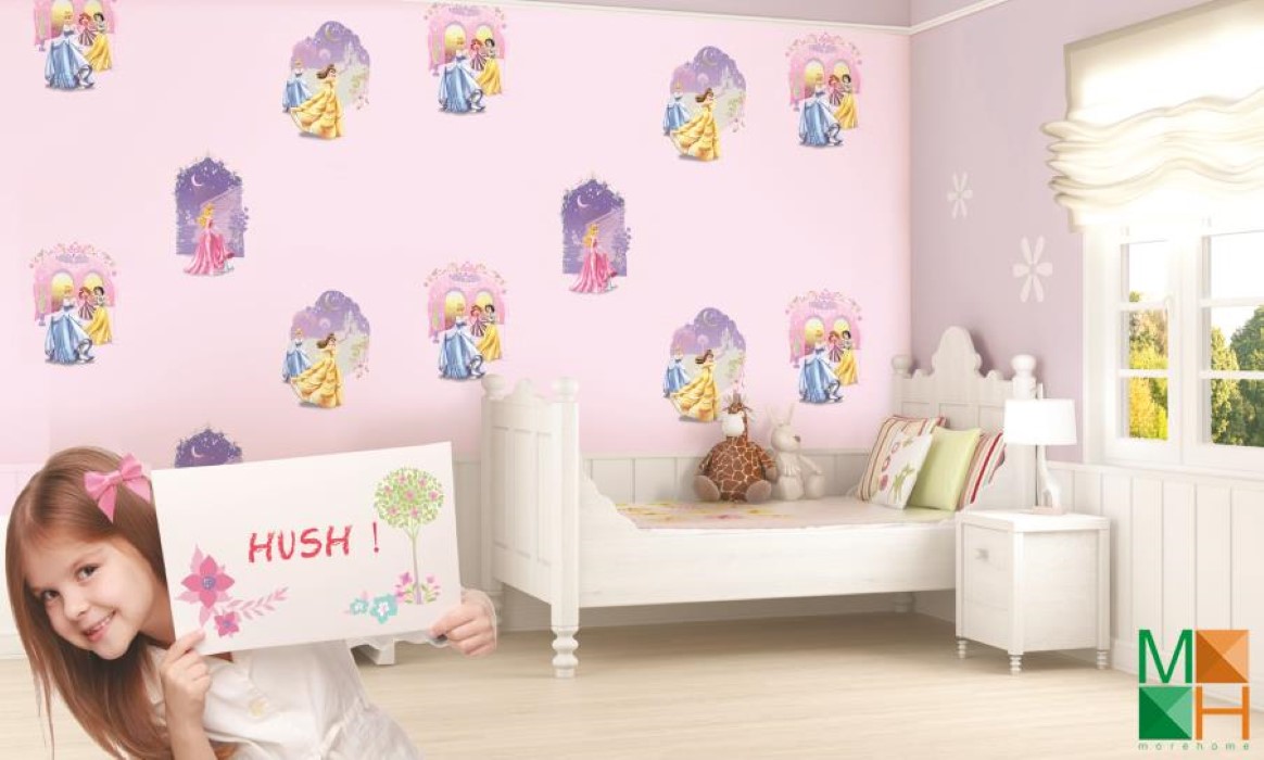  Giấy dán tường Hàn Quốc bé gái hình công chúa D5072-1