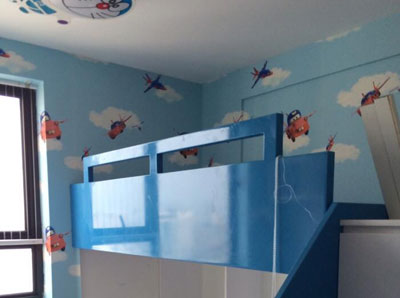  Giấy dán tường hình oto màu xanh đẹp