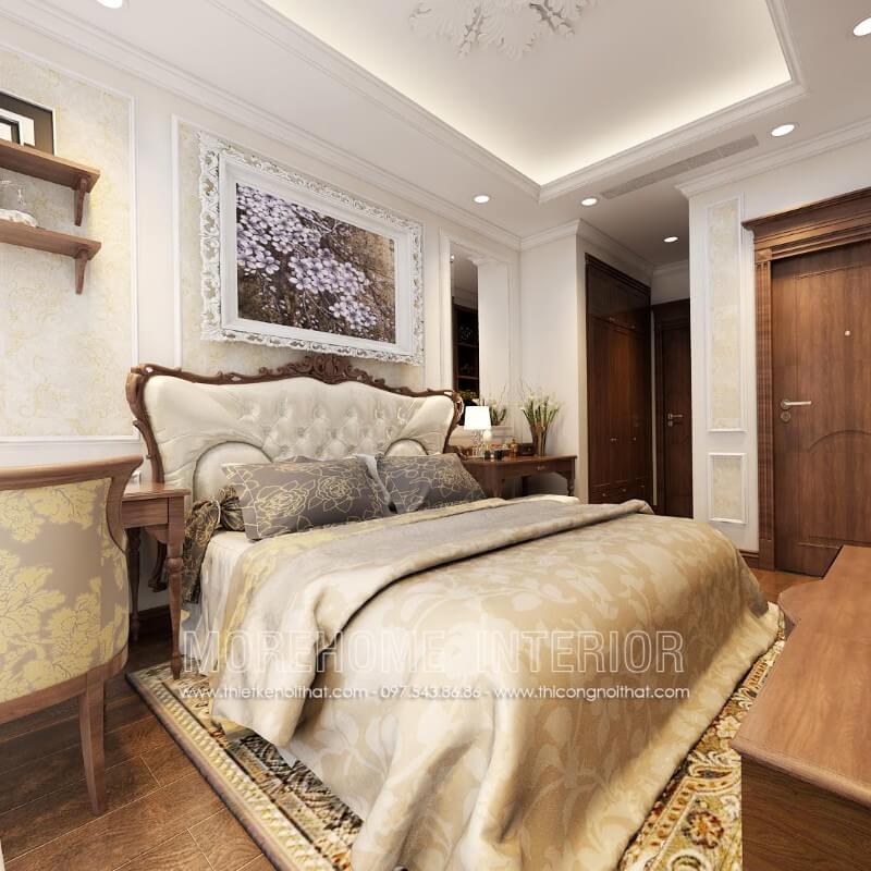 Giường ngủ biệt thự tân cổ điển Giường ngủ biệt thự tân cổ điển
