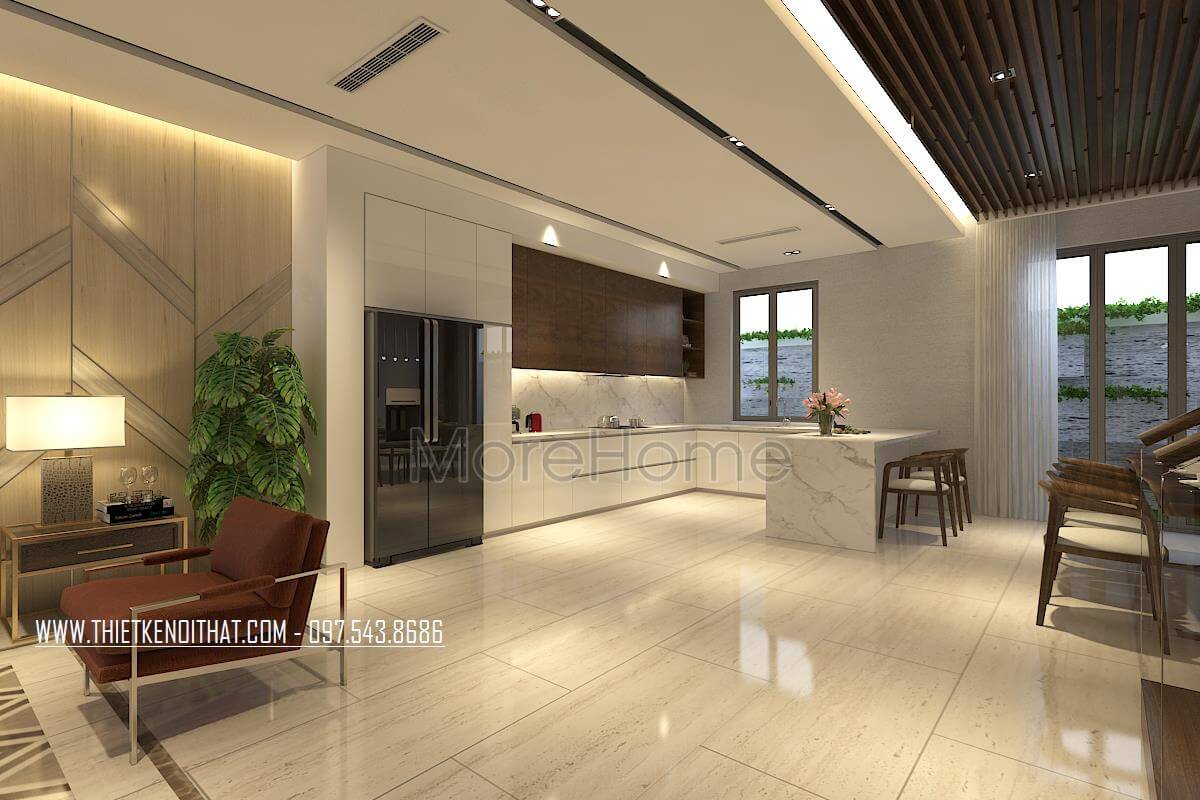Thiết kế nội thất phòng bếp hiện đại, đơn giản cho nhà phố, chung cư, biệt thự. Thiết kế nhà bếp tiện nghi
