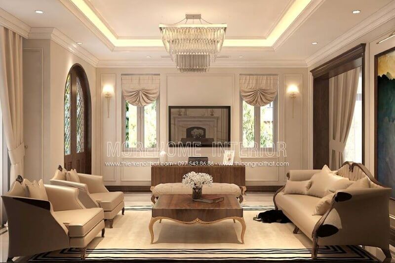 Bộ sofa chữ i tân cổ điển được làm theo phong cách tân cổ điển có thể uốn cong theo từng đường nét nên mang lại cho không gian tiếp khách của bạn sự sang trọng, đẳng cấp
